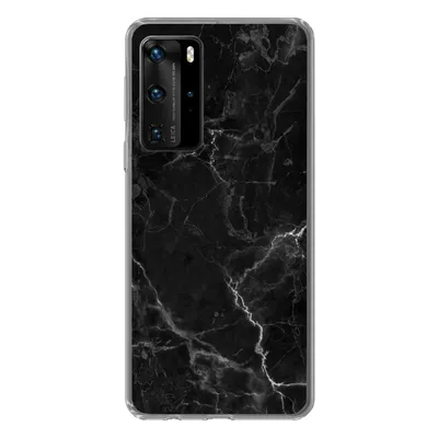 Produktbild von MuchoWow® Handyhülle Schutzhülle Hülle für Huawei P40 Pro Marmor - Schwarz - Weiß - Textur - Marmoroptik Silikon Softcase Handy Hülle - Schutz