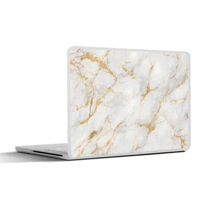 Produktbild von MuchoWow® Laptop Aufkleber Sticker Cover Marmor - Weiß - Gold - Abstrakt 36.5x27.5 cm - Laptop-Sticker