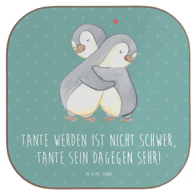 Produktbild von Mr. & Mrs. Panda Tassenuntersetzer Tolle Tante - Meeresbrise - Geschenk, Neffe, Coaster, Geschenke für Tanten, Verwandtschaft, Nichte, Untersetzer Gläser, Lächeln, Tassen