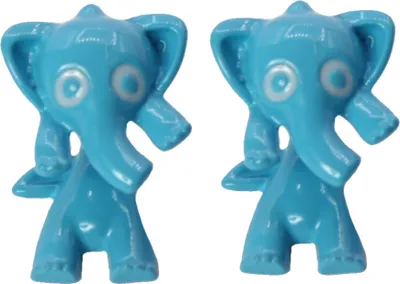 Produktbild von 3D Elefant Elephant Ohrstecker Ohrringe in der Farbe Blau