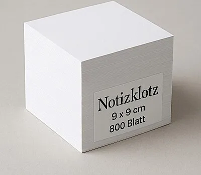 Produktbild von Notizklotz 9x9cm – 800 Blatt – Zettelblock aus weißem Papier – Ideal für Büro, Schule & Zuhause