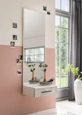 Produktbild von Spiegelpaneel >8339-11.25< in Weiß/Beton, Holzwerkstoff - 50x150x35cm (BxHxT)