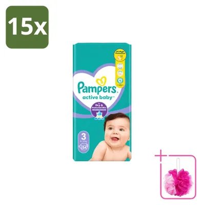 Zdjęcie produktu dla 15 pieluchomajtki Pampers Active Baby, rozmiar 3, 6-10 kg - opakowanie ekonomiczne - 15 sztuk