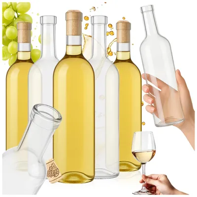 Produktbild von SuperButelki.pl - 15 Stück Weinflaschen 750ml, leere Glasflaschen ohne Korken für Wein, Liköre und Spirituosen, Flaschen zum Befüllen, Likörflaschen