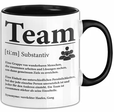 Produktbild von Büroarbeit Kollege Tasse Geschenk Lustige Geschenkidee Spruch Team Definition (Schwarz)