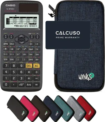 Produktbild von Casio fx-87DE X ClassWiz inkl. WYNGS Schutztasche Blau - Wissenschaftlicher Taschenrechner - Basic Set