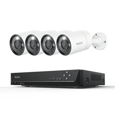 Obrázok produktu pre Reolink RLK8-1200B4-A, 12MP vonkajší monitorovací systém, 4x PoE bezpečnostná kamera a 8CH 2TB HDD NVR, reflektor, automatická detekcia osôb, 2-cestný zvuk