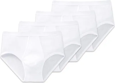 Produktbild von SCHIESSER Herren Slip mit Eingriff, 4er Pack - Original Classics, Doppelripp, Baumwolle Weiß L