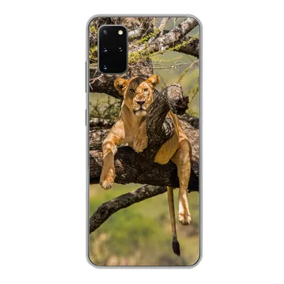 Produktbild von MuchoWow® Handyhülle Schutzhülle Hülle für Samsung Galaxy S20 Plus Löwe - Baum - Braun Silikon Softcase Handy Hülle - Hartschale