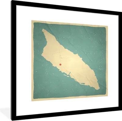 Produktbild von MuchoWow® Gerahmtes Poster Eine Illustration von Aruba auf einem alten Papier 40x40 cm - Poster mit Schwarzem Bilderrahmen Wandposter Rahmen Foto Bilder - Poster - Plakat im Rahmen