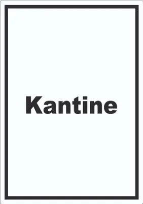 Produktbild von Kantine Aufkleber mit Text essen und trinken hochkant A7 (74x105mm)