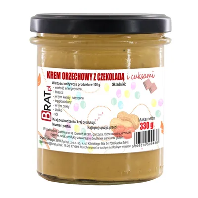 Zdjęcie produktu dla Krem orzechowy z czekoladą i cuksami 330g