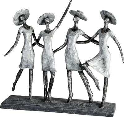 Zdjęcie produktu dla Gilde Skulptur, "4 Ladys", Fraumotiv, Gruppe, Kunstharz, anthrazitfarben, silberfarben, VE 1, L. 9 cm, B. 37 cm, H. 34 cm 79894 4001250798941