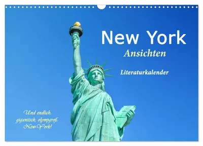 Produktbild von New York Ansichten - Literaturkalender (Wandkalender 2027 DIN A3 quer), CALVENDO Monatskalender