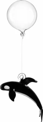 Image de LEONARDO Orca MARE 8 cm noir, noir, blanc, verre, animaux, 1 pièce(s), 41 g