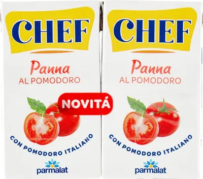Produktbild von 3x Parmalat Panna Chef al pomodoro Sahne Kochcreme mit Tomate 2x 125ml