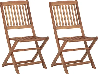 Produktbild von vidaXL Klappbare Gartenstühle 2 Stk. mit Kissen Massivholz Akazie