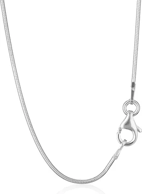 Produktbild von 45cm Schlangenkette rund 925 Sterling Silber Halskette dünn 0,9mm Collier breit
