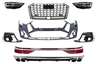 Productafbeelding van Bodykit voor Audi A8 D5 (2018-2021) en S8 (2022), met bumperset, diffuser en uitlaatpijpen, met de uitstraling van een S8.