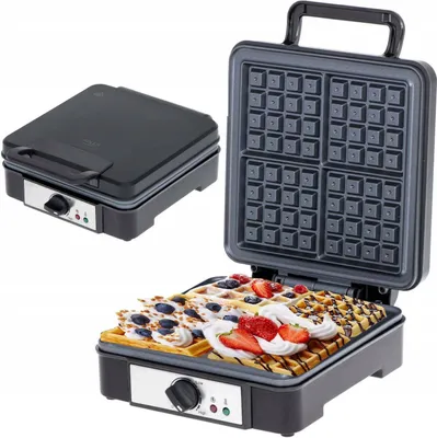 Produktbild von Adler AD3049 Waffeleisen 1800W, 4 Waffeln, Antihaftbeschichtung, Schwarz
