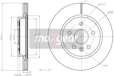 Produktbild von 2x MAXGEAR Bremsscheibe 19-2368 hinten für OPEL INSIGNIA Caravan INSIGNIA 48mm