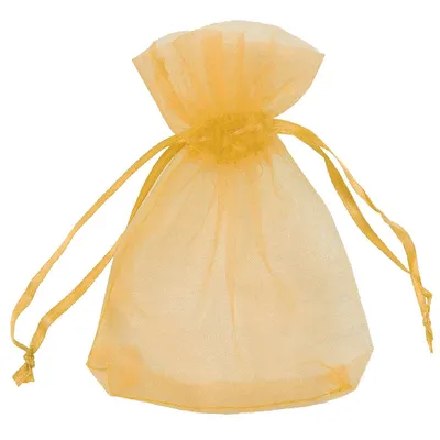 Produktbild von 50 Organza-Beutel ca. 90 x 120 mm Geschenkbeutel Organzasäckchen Schmuckbeutel Farbwahl, Farbe:gelb