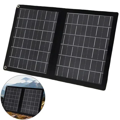 Produktbild von 10W Tragbares Solarpanel Ladegerät,Faltbares Solarladegerät Board,mit Dual-USB,für Camping-Wandern,für Handy & Powerbank