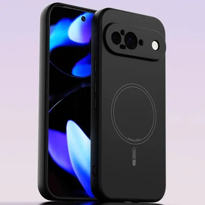 Produktbild von Magnetische Handyhülle für Google Pixel 9, MagSafe kompatible, Flüssig Silikon Stoßfest Kratzfest Hülle Schwarz