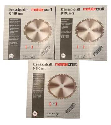 Produktbild von Meistercraft Kreissägeblatt ∅ 190 mm, Modell:12 Zähne