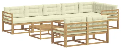 Produktbild von Outdoor-Sofagarnitur 9 pcs Weiß und Creme 79 x 79 x 37 cm