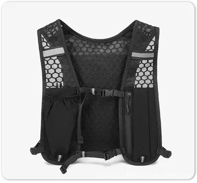 Zdjęcie produktu dla Plecak treningowy Reflex – unisex – z kieszeniami i przegrodą na bidon – do biegania, biegów długodystansowych i jazdy na rowerze (czarny)