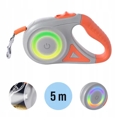 Produktbild von Extralink Automatische Hundeleine 5 m, LED Licht, Seitenlicht