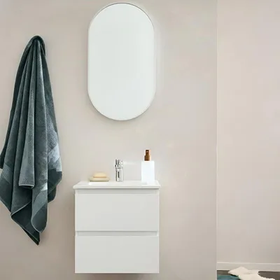 Image de Meuble vasque SORRENTO 45cm robinet chromé et miroir