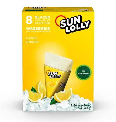 Obrázek produktu pro Sun Lolly vodní led k samomrazení s citronovou příchutí 8 kusů