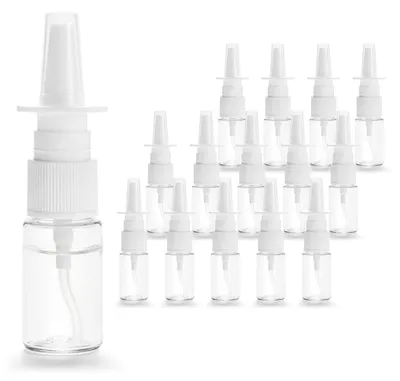 Obrázek produktu pro Opakovaně plnitelné, jemné, malé lahvičky s rozprašovačem – 15 kusů, objem 10 ml, průhledné