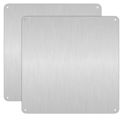 2 Aluminium Schilder 15x15cm silber zum Beschriften