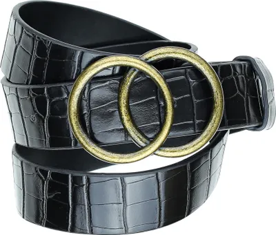 Produktbild von Krokogürtel Doppelring aus geprägtem Softmaterial von collezione alessandro