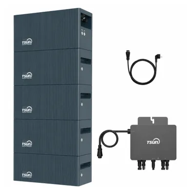 Produktbild von Powerness Balkonkraftwerk Speicher, TSUN DCU2000Lite mit 4x DB2000 Lite Erweiterungsakku & 800W Mikrowechselrichter, 2400W PV Input & Dual MPPT
