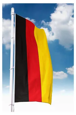 Produktbild von Deutschlandflagge 150 x 400 cm - für Fahnenmast, Deutschlandfahne aus reißfestem Polyesterstoff, wetterfest und UV-beständig