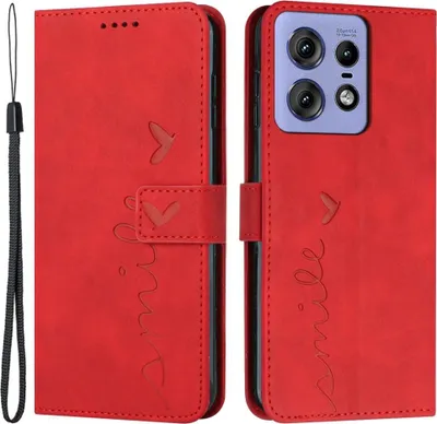 Produktbild von Motorola Edge 50 Pro Hülle - Coverup Smile Klapphülle - Rot