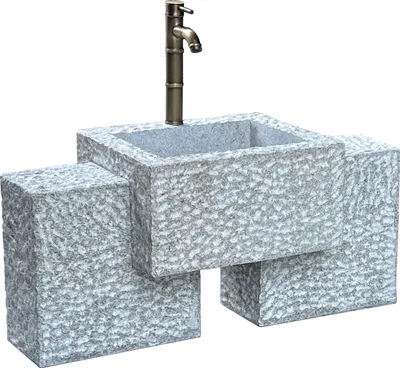 Produktbild von Dehner Gartenbrunnen Gmunden, Outdoor-Brunnen, ca. 95 x 75 x 45 cm, Granit, grau