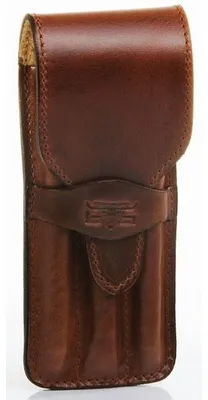 Image de Trousse MIKA pour 3 stylos, cuir de selle, marron