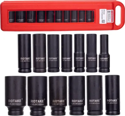Produktbild von Sada 13 nástrčných kľúčov pre pneumatické rázové uťahováky v puzdre 1/2", 10-32 mm Rotake RT-013K