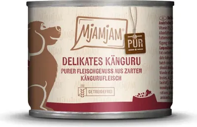 Produktbild von MjAMjAM Dog - Purer Fleischgenuss Dose 6x200g  |  Känguru