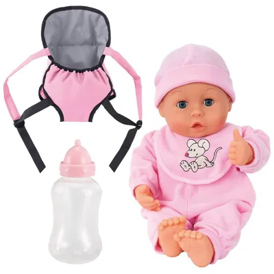 Productafbeelding van Mijn Eerste Baby, poppen set van 33 cm, met 4 babyspeeltjes - pop met accessoires