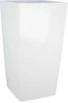 Zdjęcie produktu dla Donica Kwadratowa Riviera Nuance, Plastikowa, 37x37x68.5 cm, Biała