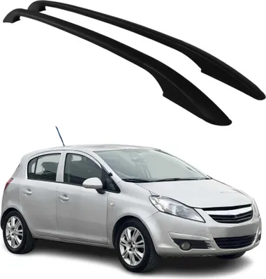 Immagine prodotto di Supporti per barre portatutto per Opel Corsa D 2006-2015 S07 in alluminio nero, 2 pezzi