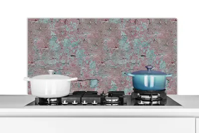 Obrázok produktu pre MuchoWow® Splashback Kuchyňa - Kuchynský backsplash - Ochrana steny pre sporák a drez Hrdza - kov - vzory 100x50cm Alu-Dibond (alternatíva k
