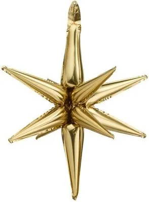 Imagen del producto de Globo de aluminio con forma de estrella 3D, 70 cm, color dorado