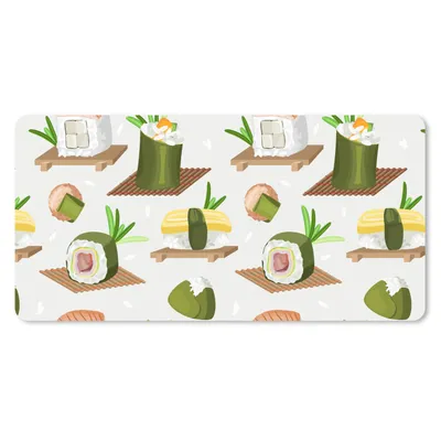 Produktbild von MuchoWow® Mauspad Mousepad Sushi - Muster - Lebensmittel 60x30 cm - Mousepads - Maus Mat - Pad - Mausunterlage - Nachhaltig